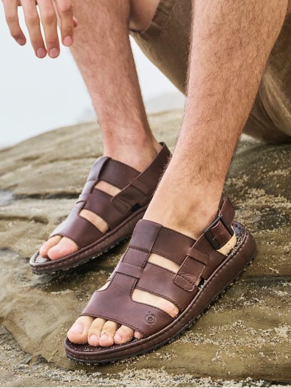Men’s Born Crown Corey Fisherman Sandals in **black**, 12